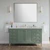 James Martin Vanities Chicago 60in Single Vanity, Smokey Celadon w/ 3 CM White Zeus Top 305-V60S-SC-3WZ